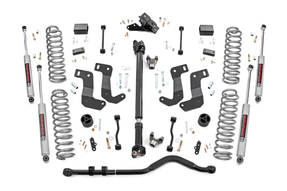 3.5 Inch Lift Kit | C/A Drop | FR D/S | Jeep Wrangler Unlimited Rubicon (18-23) Rough Country