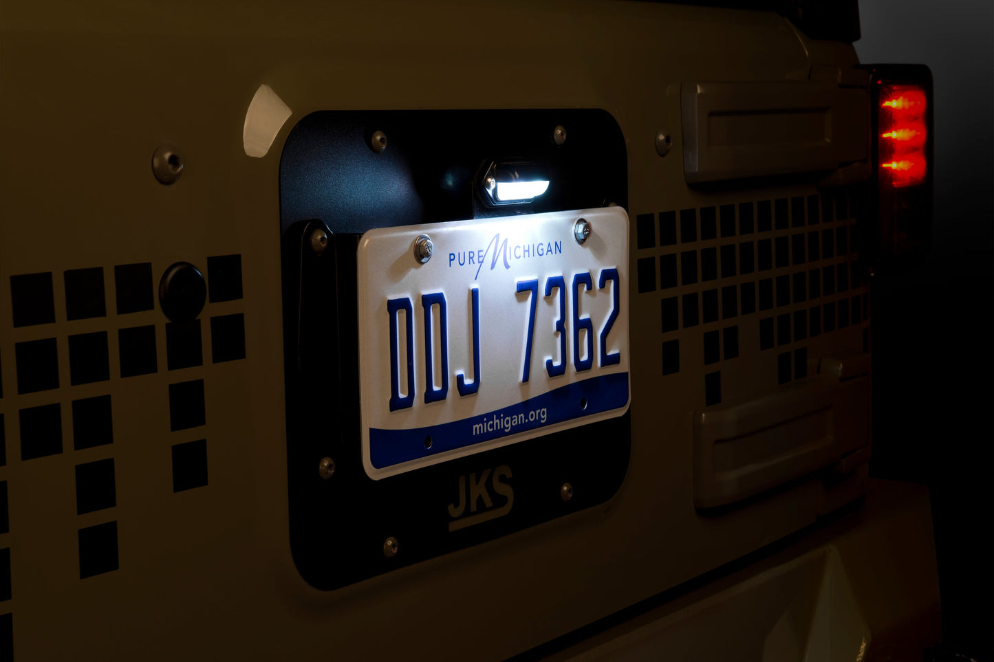License Plate Relocation Kit w/Light | Wrangler JK JKS Manufacturing