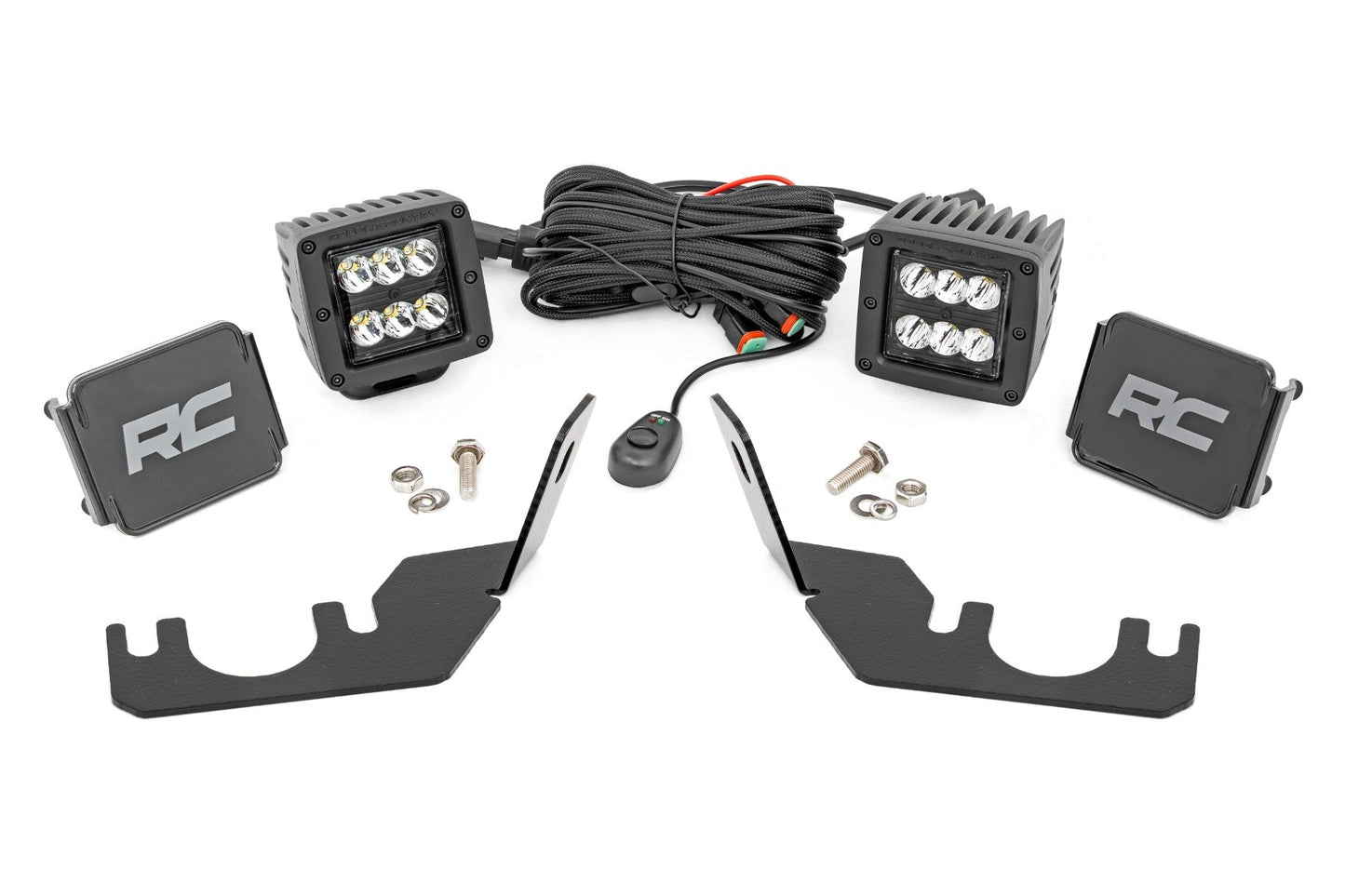 LED Light | Rear Mount | 2" Black Pair | Spot | Kawasaki Teryx 4 1000/Teryx 800  Rough Country