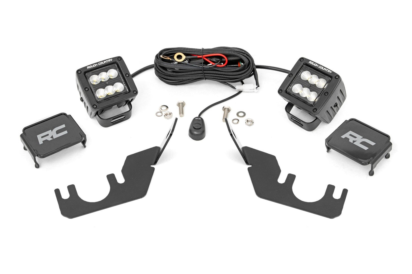 LED Light Kit | Rear Mount | 2" Black Pair | Flood | Kawasaki Teryx 4 1000/Teryx4 800  Rough Country