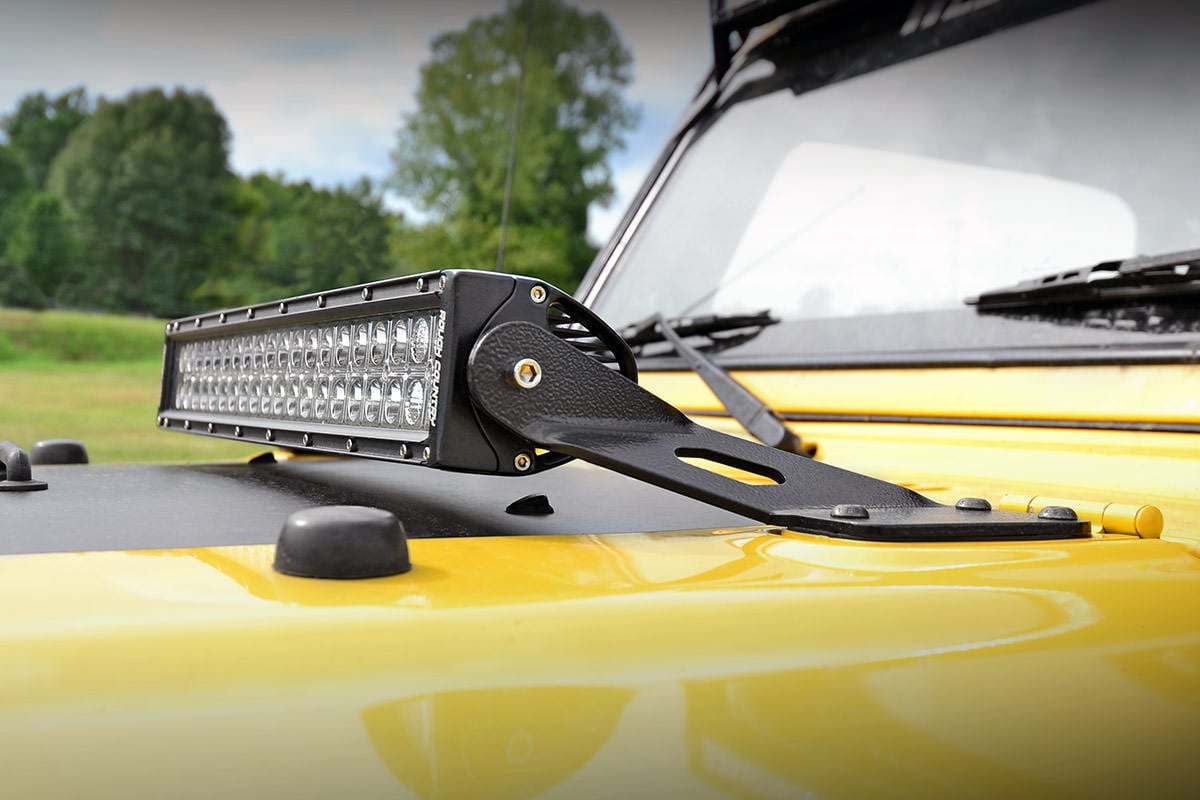LED Light Mount | Hood | 20" | Jeep Wrangler TJ (97-06)/Wrangler Unlimited (04-06) Rough Country
