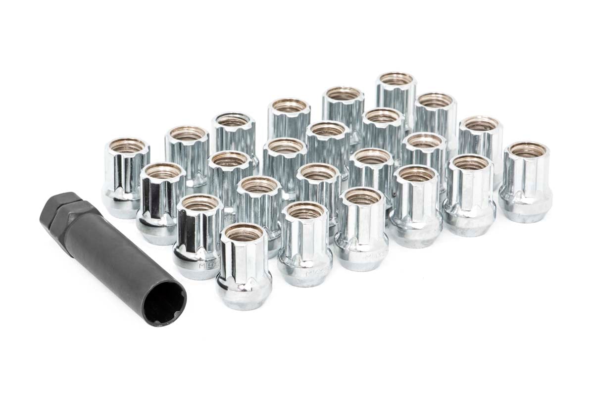 Lug Nut Set | M12x1.25 | 24 Qty | Chrome | Open End Rough Country