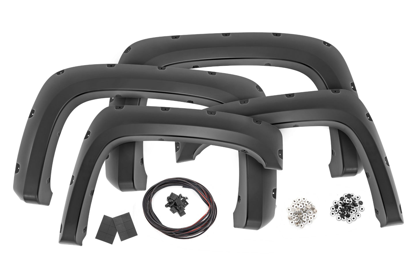 Pocket Fender Flares | 6'7" & 8' Bed | 46 Stealth Gray | Chevy Silverado 1500/2500HD/3500HD (07-14) Rough Country