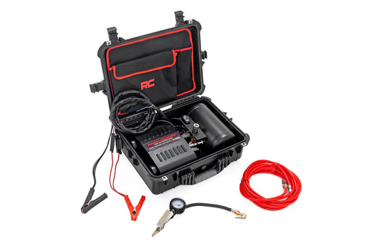 Portable Twin Motor Air Compressor w/Carry Case | 12 Volt | 150PSI | 6.16 CFM Rough Country