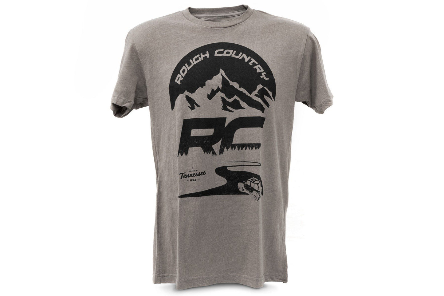 Rough Country T-Shirt | RC Mountains | Warm Gray | 3XL Rough Country