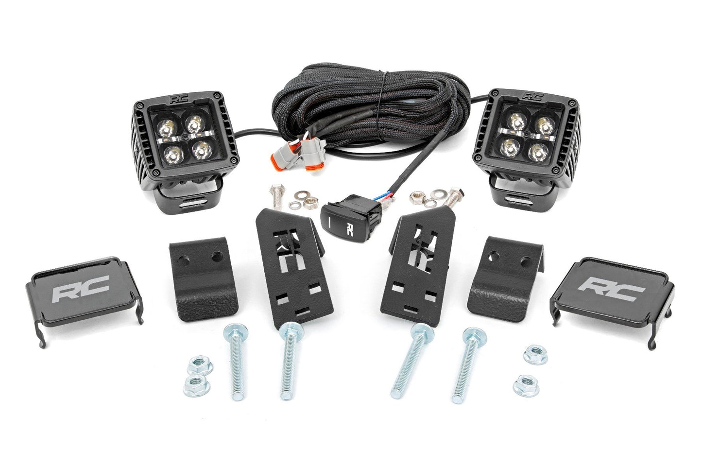 LED Light Kit | "A" Pillar Mount | 2" Black Pair | Amber DRL | Polaris RZR PRO XP Rough Country