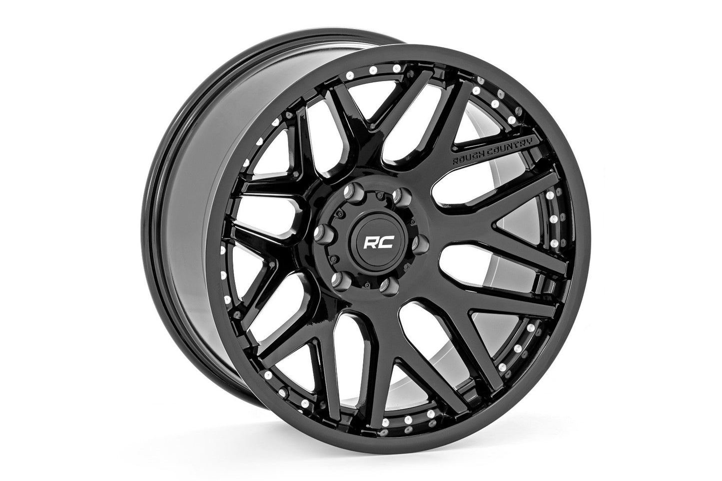 Rough Country 95 Series Wheel | One-Piece | Gloss Black | 20x10 | 6x5.5 | -25mm Rough Country