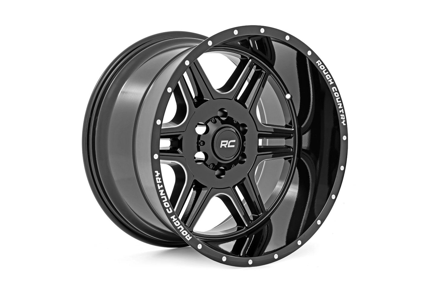 Rough Country 92 Series Wheel | Machined One-Piece | Gloss Black | 18x9 | 6x5.5 | +18mm Rough Country