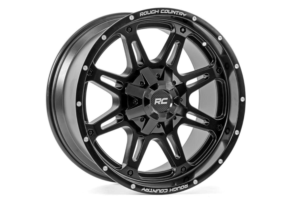 Rough Country 94 Series Wheel | One-Piece | Matte Black | 20x10 | 5x5.0/5x4.5 | -18mm Rough Country