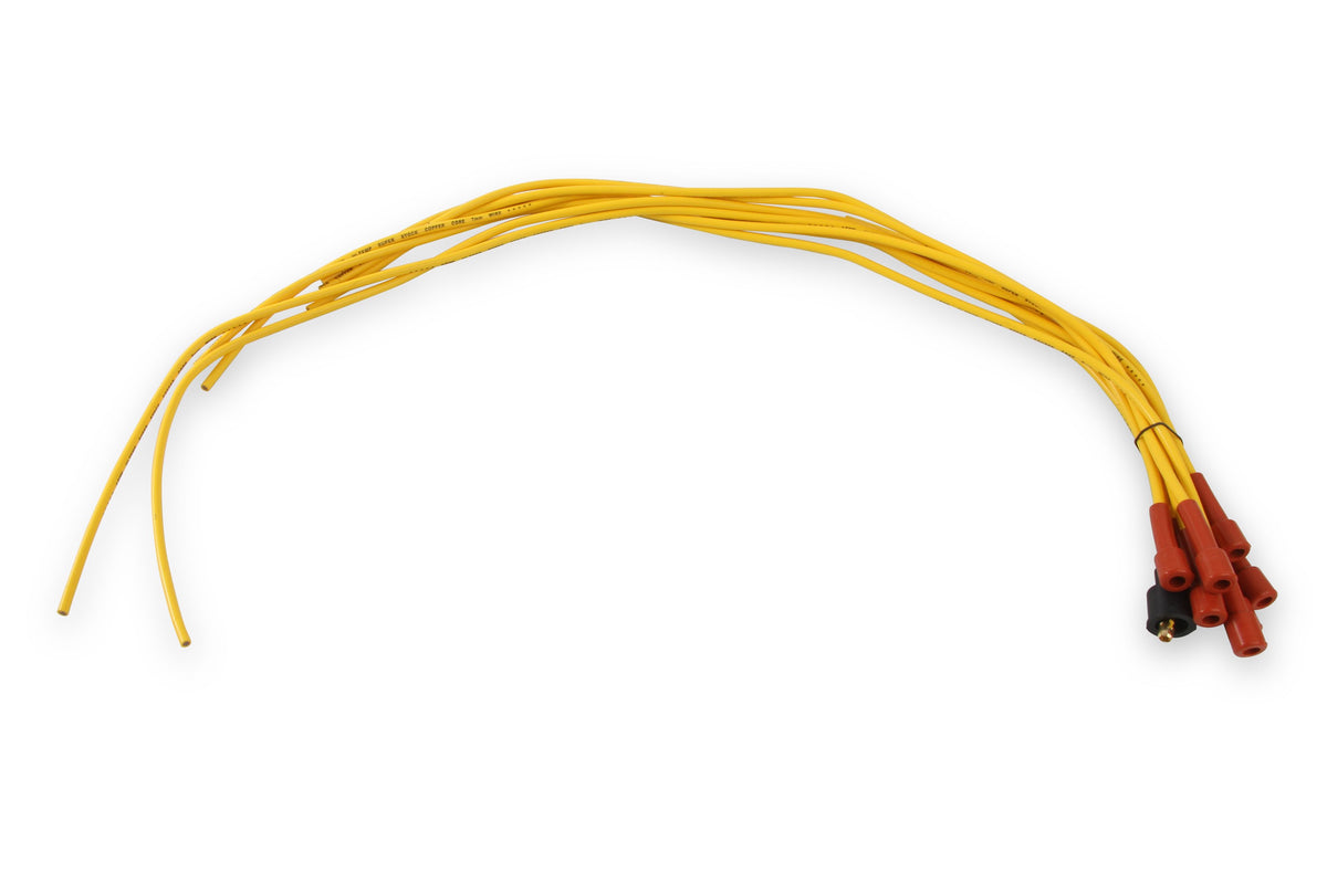 Spark Plug Wire Set- 7Mm-Super Stock-Copper Core-Universal Straight Boots Yellow 3008 Universal Fit ACCEL-7