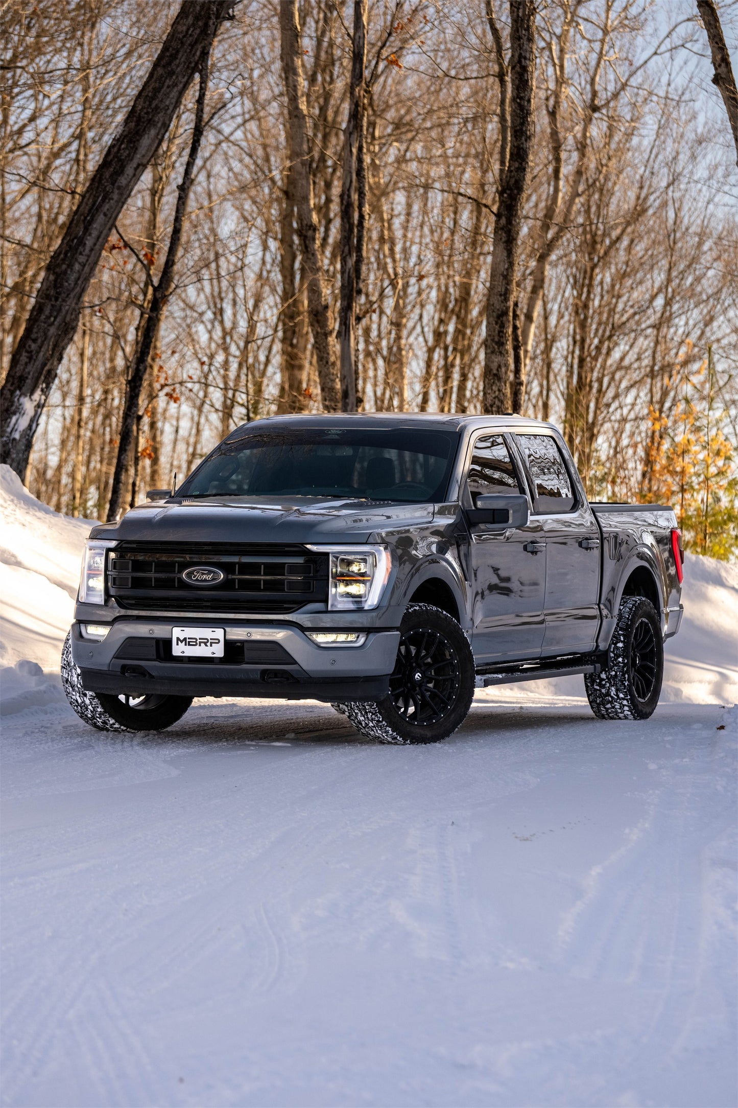 2021-Up Ford F-150 Tremor and 2022-Up Ford F-150 Black-Coated Aluminized Steel 3 Inch Cat-Back Dual Rear Exit Armor BLK Series MBRP-2