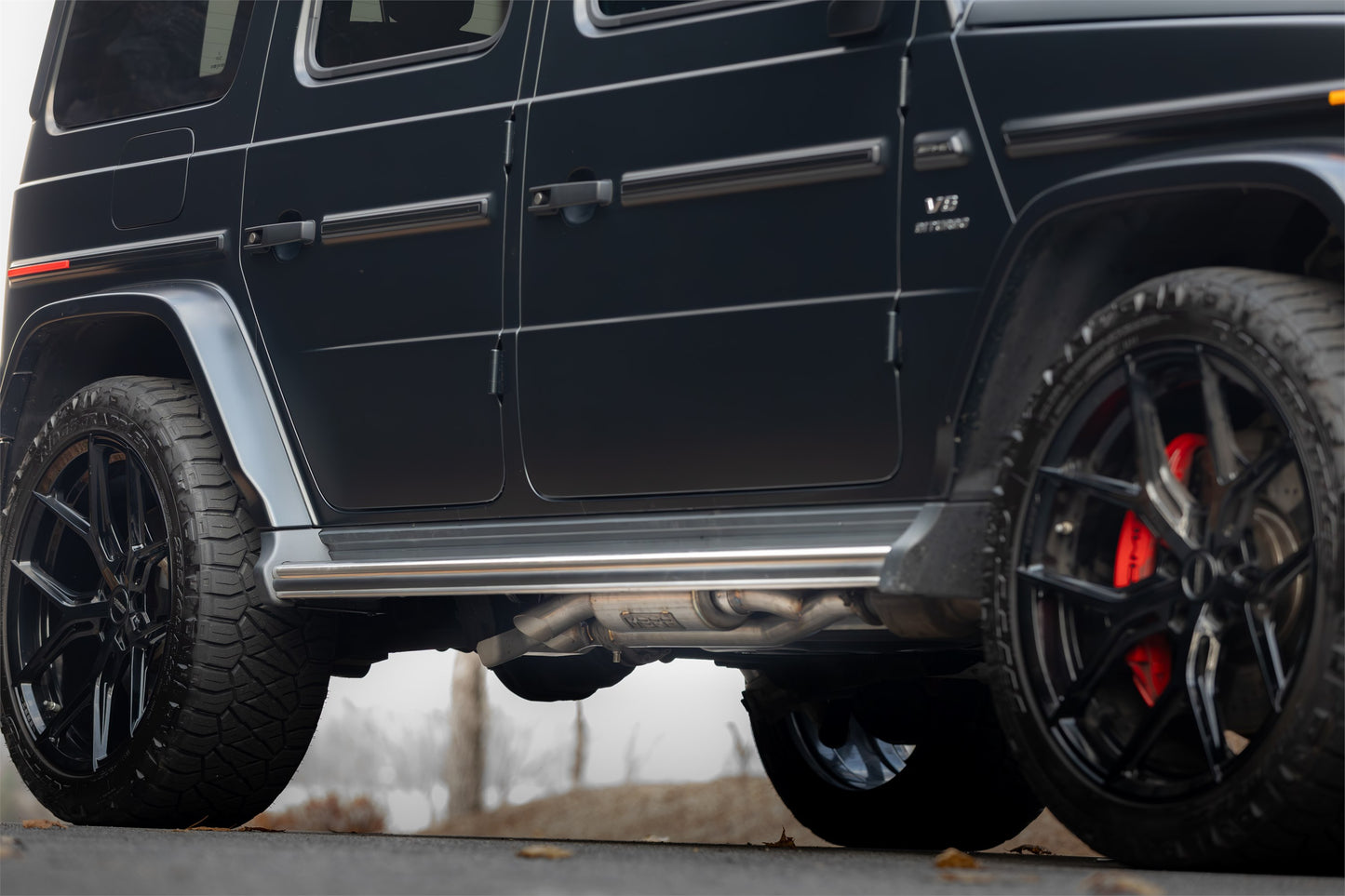 2019-Up Mercedes-Benz G63 4.0TT V8 Armor Pro T304SS 2.5 Inch Pre-Axle Cat-Back, Dual Split Side, Quad Outlet, Active Profile MBRP-6