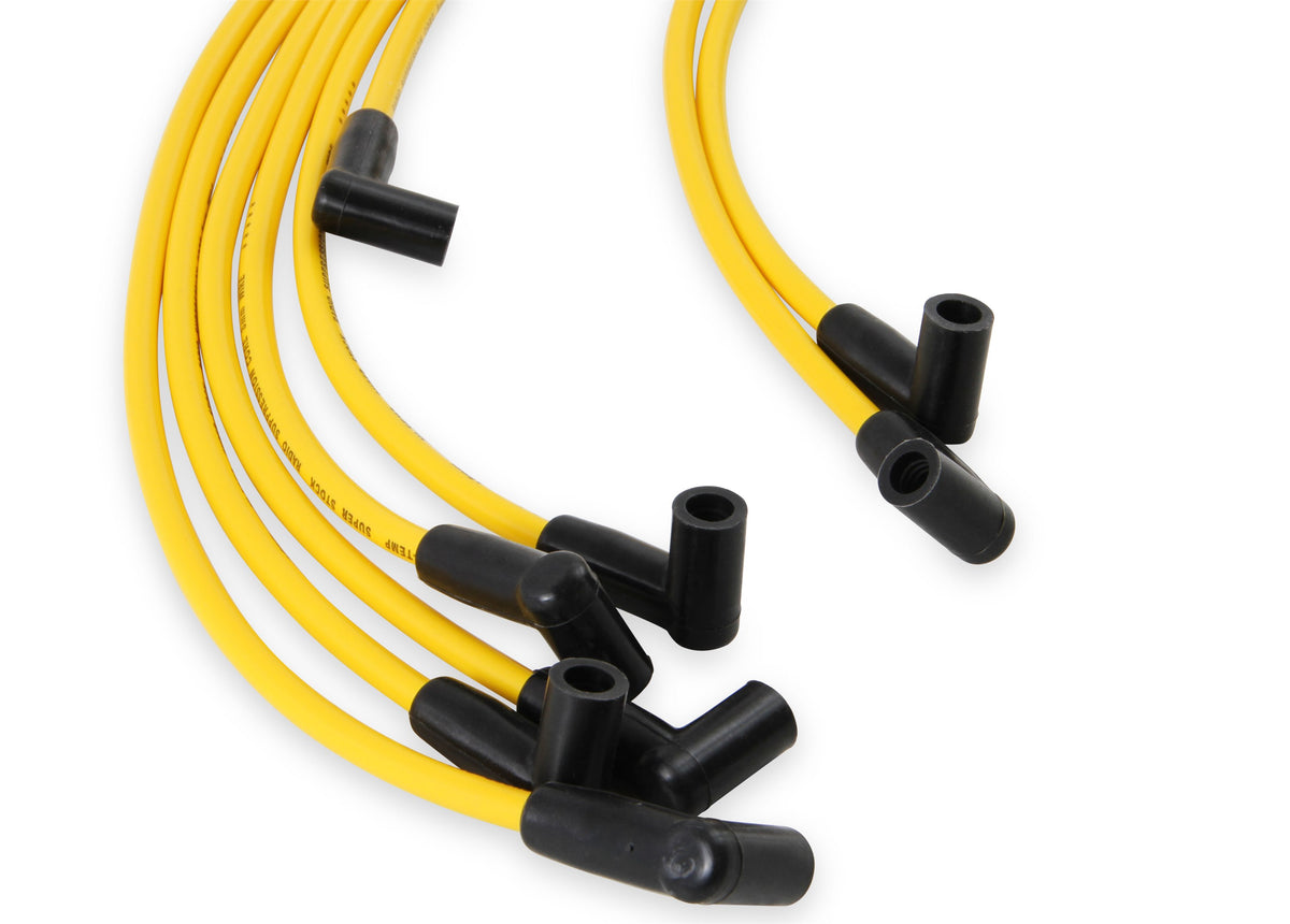 Spark Plug Wire Set- 8Mm- Super Stock- Graphite Core- Hei Style Boots- Yellow Sbc 5.0/5.7L 1978-1986 V8 Super Stock Spiral Core ACCEL-4