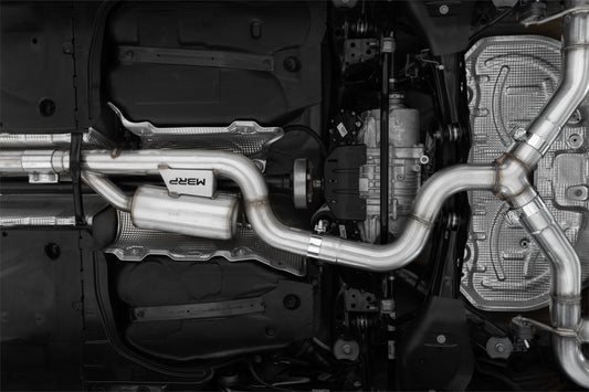 2022-Up Volkswagen Golf R MK8 T304 Stainless Steel 3 Inch Cat-Back Quad Split Rear Carbon Fiber Tips Valve Delete MBRP-1