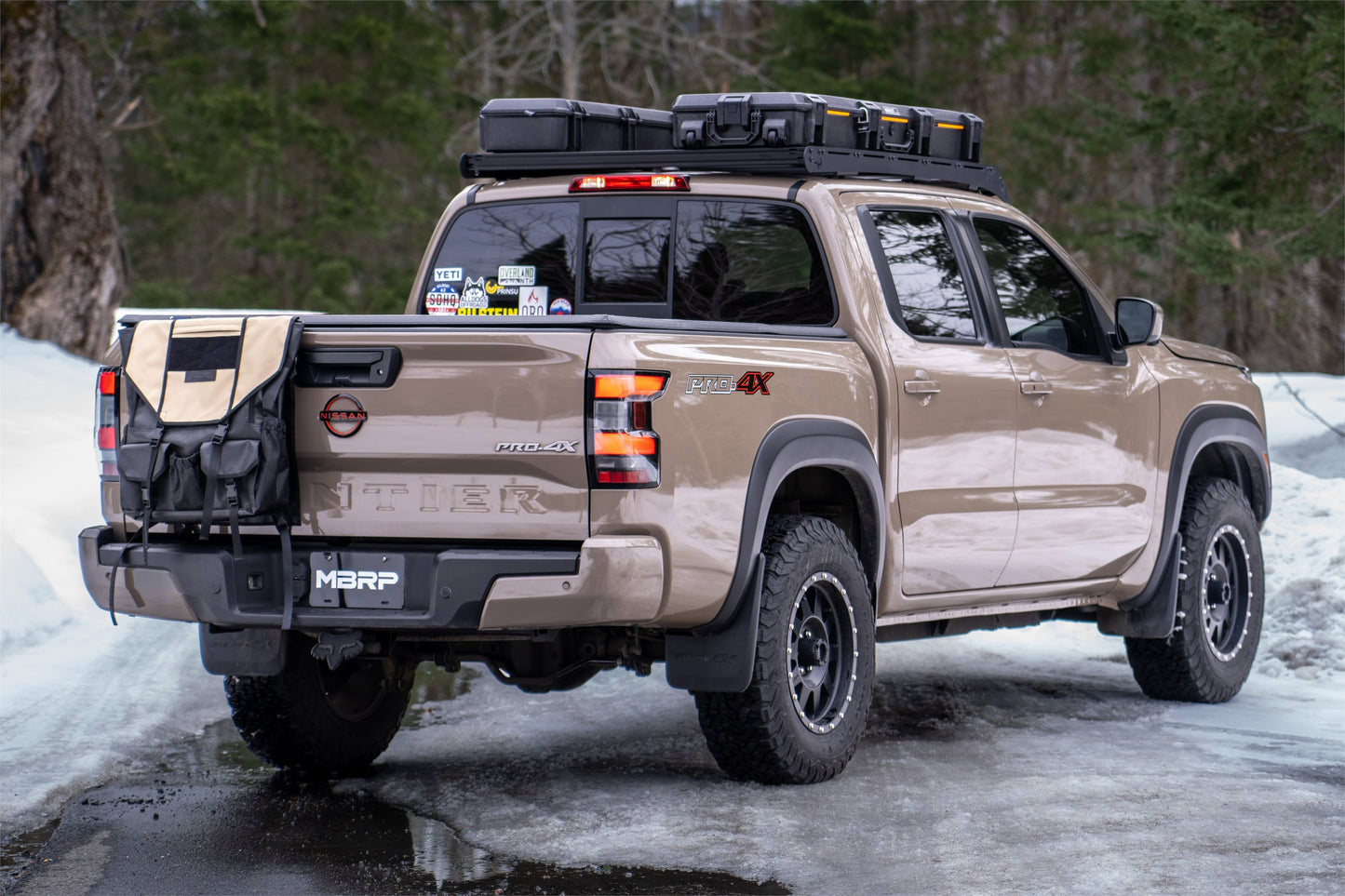 2022-Up Nissan Frontier 3.8L Turn Down T304 2.5 Inch Cat-Back 3 Inch Single High Clearance Rear Exit Armor Pro Series MBRP-8