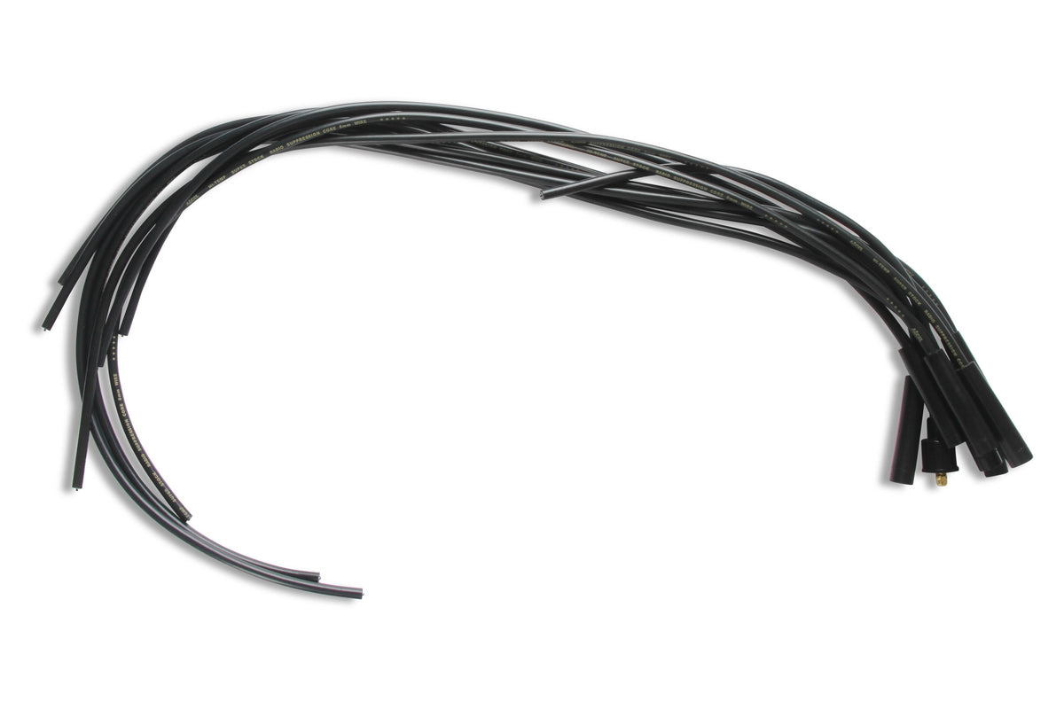 Spark Plug Wire Set- 8MM Black Wire With Black Straight Boots 4040K, Spark Plug Wires, Super Stock, Spiral Core, 8Mm, Black, Set ACCEL-9