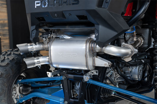 20-Up Polaris RZR PRO XP Slip-on Active Exhaust Dual Outlet with Carbon Fiber Tips Performance Series MBRP-1