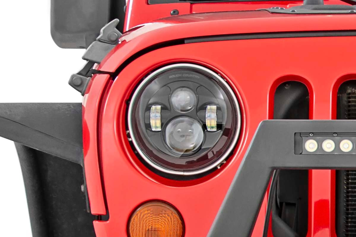 7 Inch LED Headlights | DOT Approved | Jeep Wrangler JK/Wrangler TJ/Wrangler Unlimited Rough Country