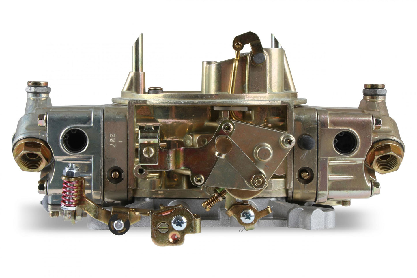 Double Pumper Carburetor 600 CFM 4150 Mechanical Secondaries Gold Dichromate Gasoline Holley-4