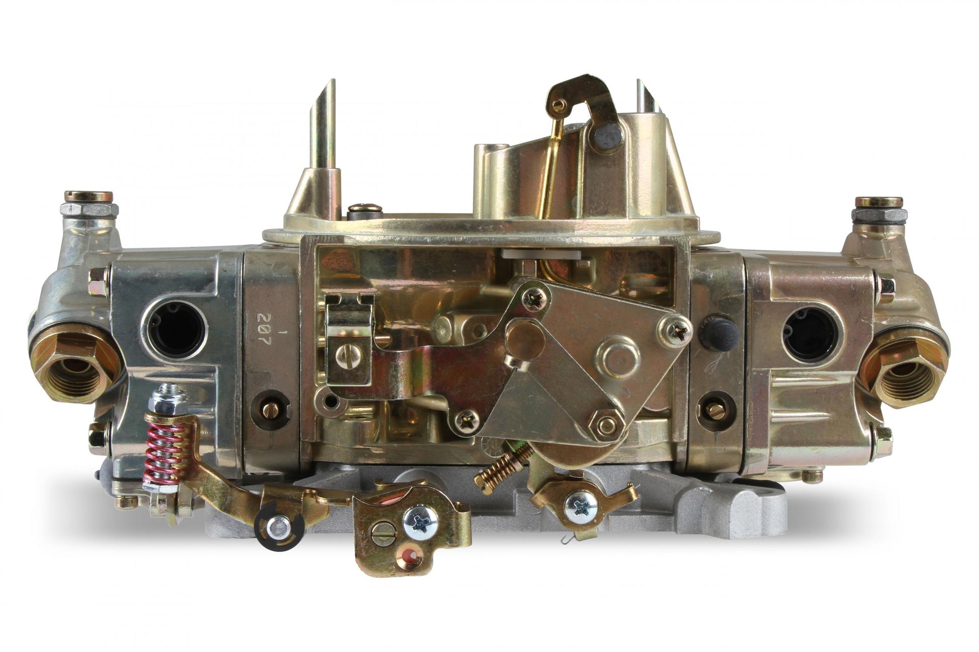 Double Pumper Carburetor 600 CFM 4150 Mechanical Secondaries Gold Dichromate Gasoline Holley-4