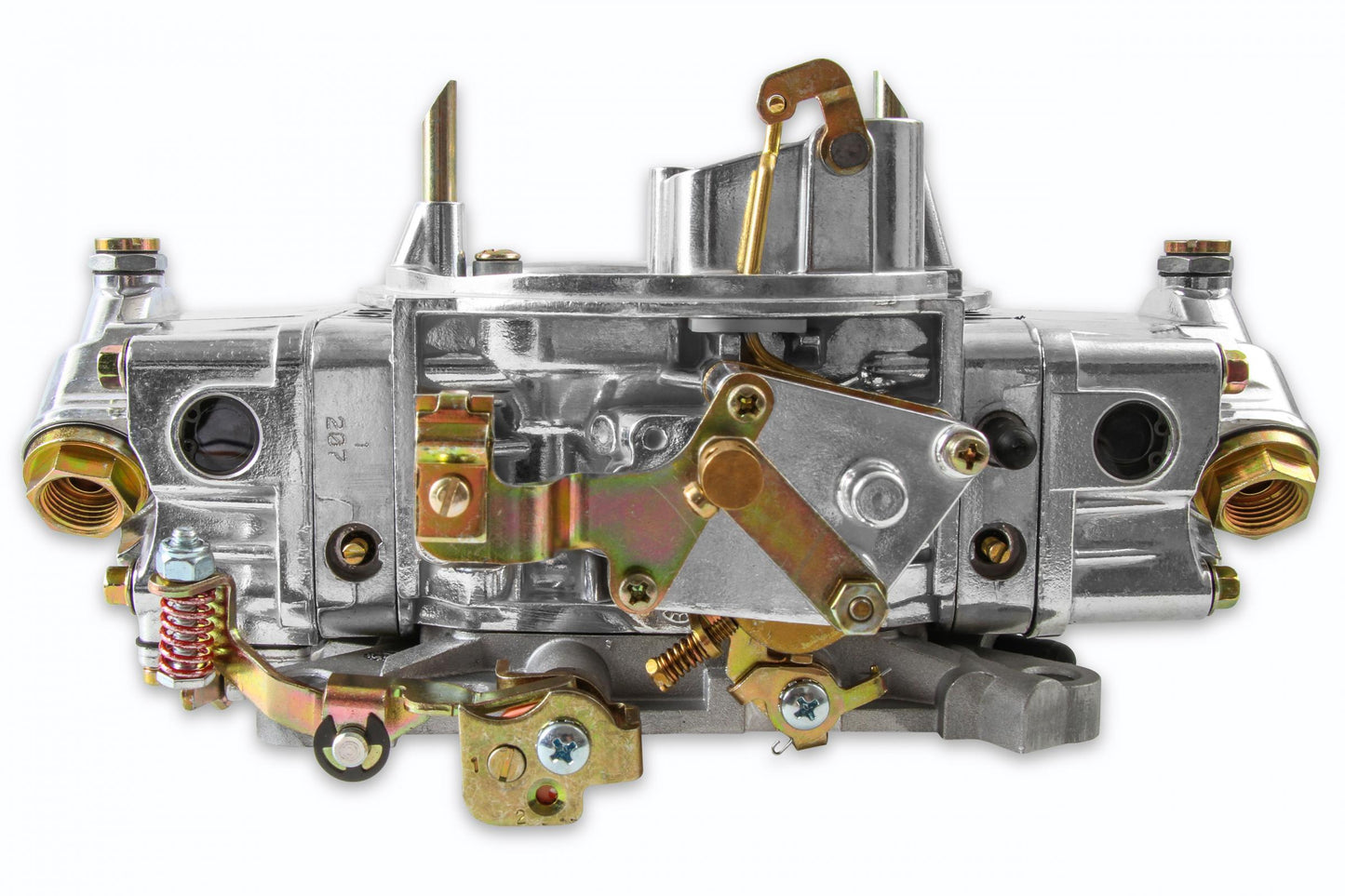 Double Pumper Carburetor 600 CFM 4150 Mechanical Secondaries Shiny Gasoline Holley-5