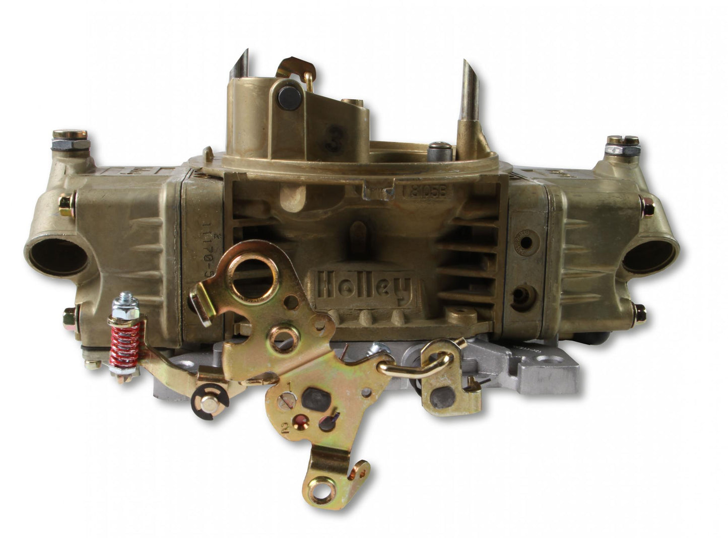 Classic Double Pumper Carburetor 650 CFM 4150 Mechanical Secondaries Gold Dichromate Gasoline Holley-2