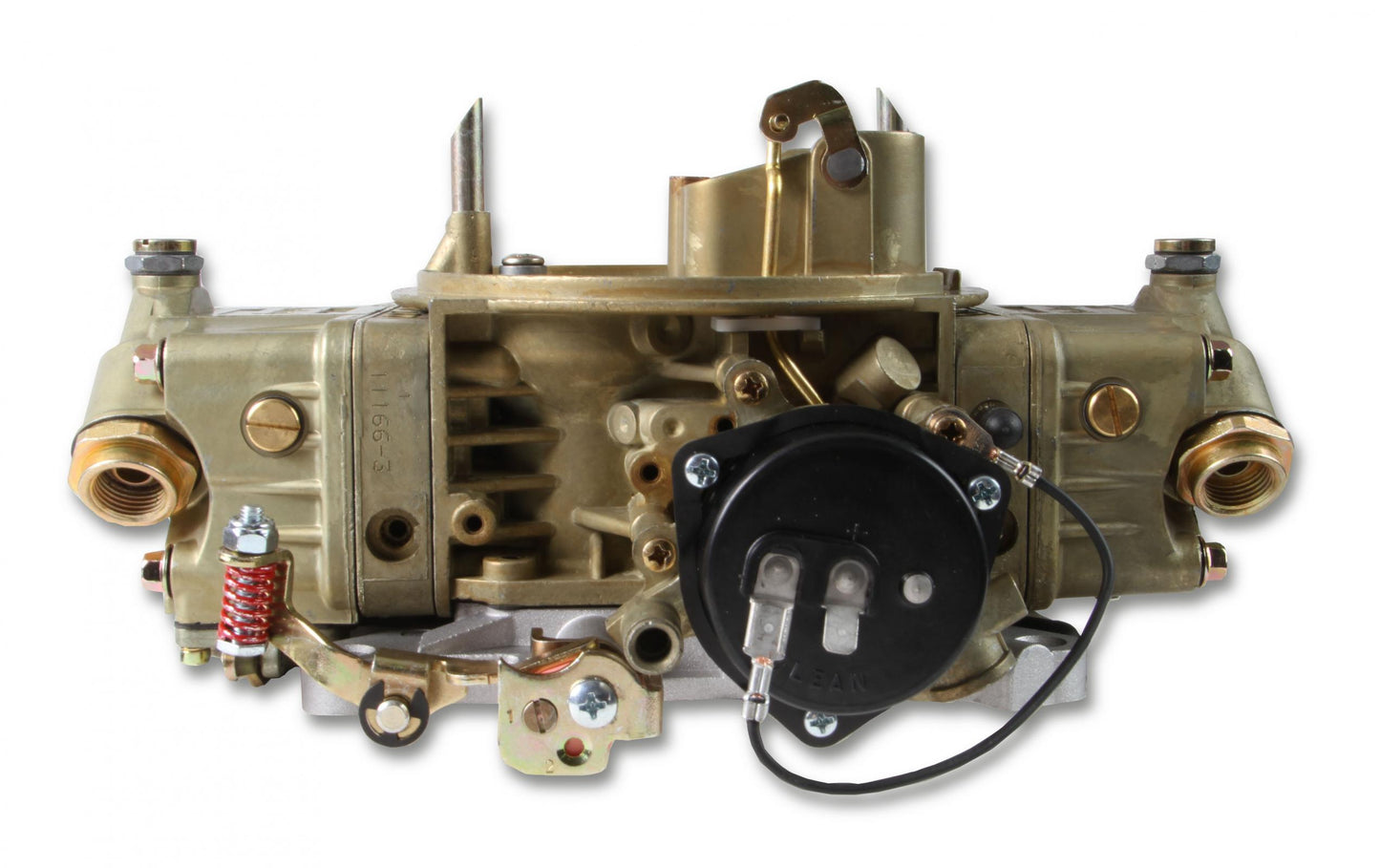 Classic Double Pumper Carburetor 650 CFM 4150 Mechanical Secondaries Gold Dichromate Gasoline Holley-3