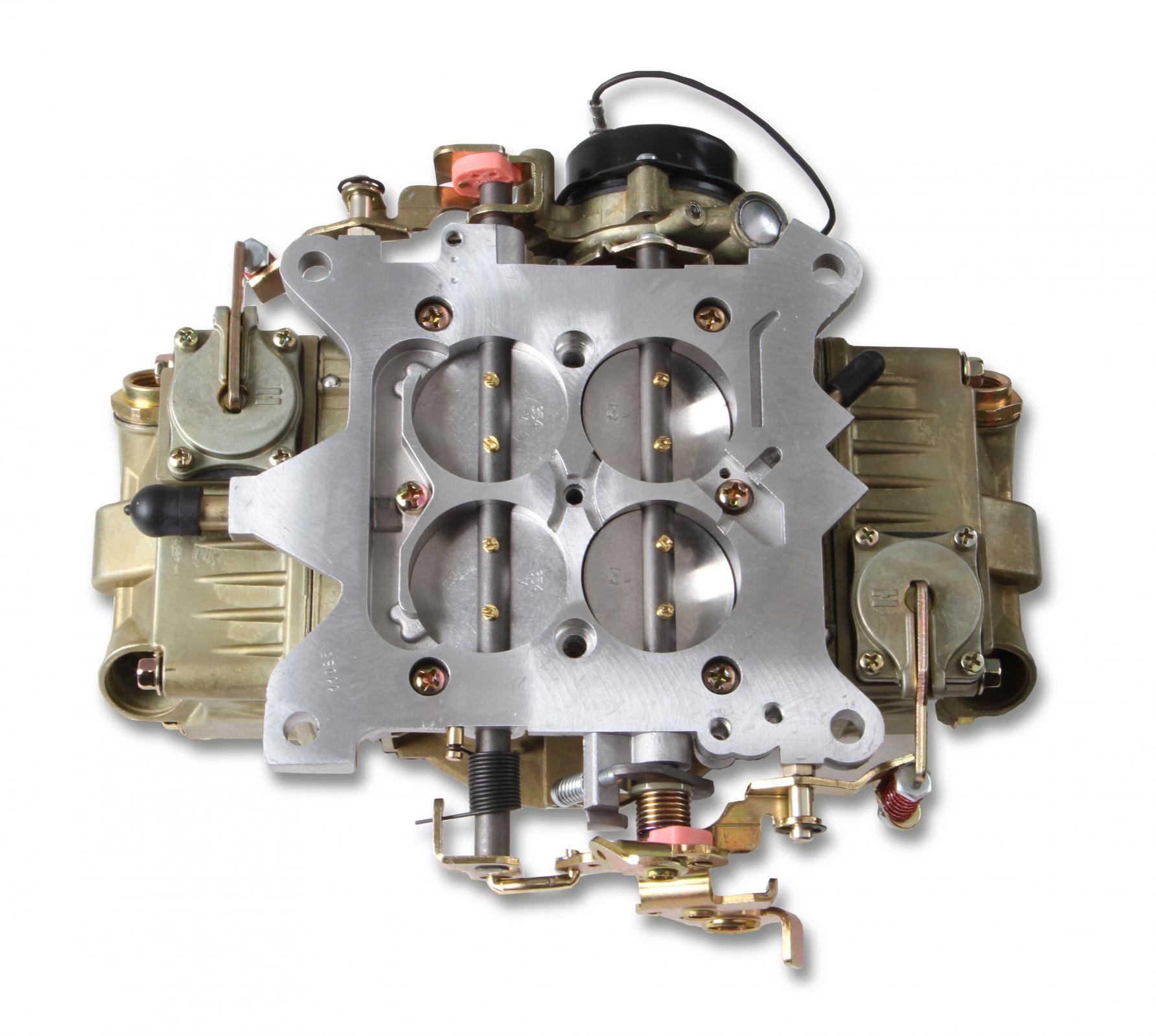Classic Double Pumper Carburetor 650 CFM 4150 Mechanical Secondaries Gold Dichromate Gasoline Holley-4