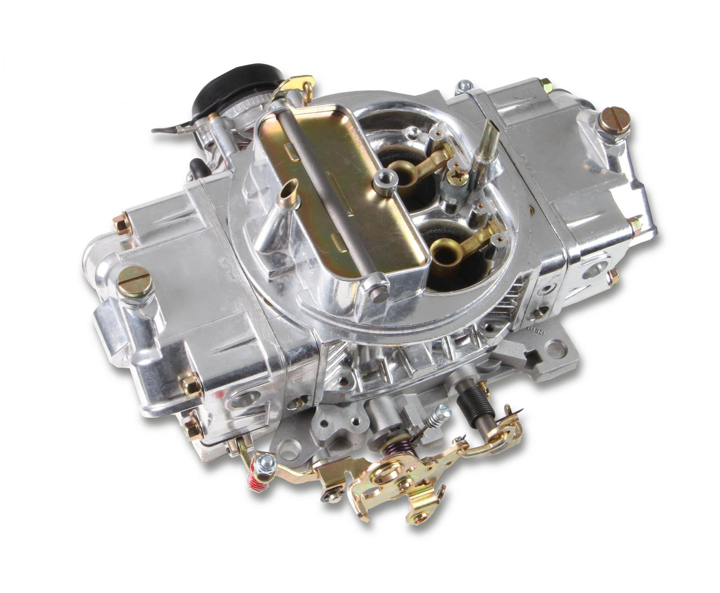 Aluminum Double Pumper Carburetor 650 CFM 4150 Mechanical Secondaries Shiny Gasoline Holley-3