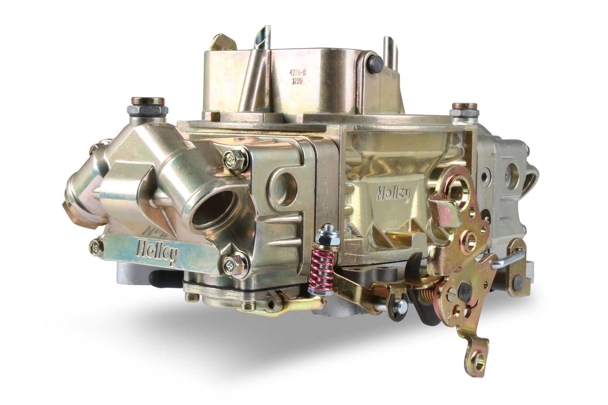 Double Pumper Carburetor 700 CFM 4150 Mechanical Secondaries Gold Dichromate Gasoline Holley-2