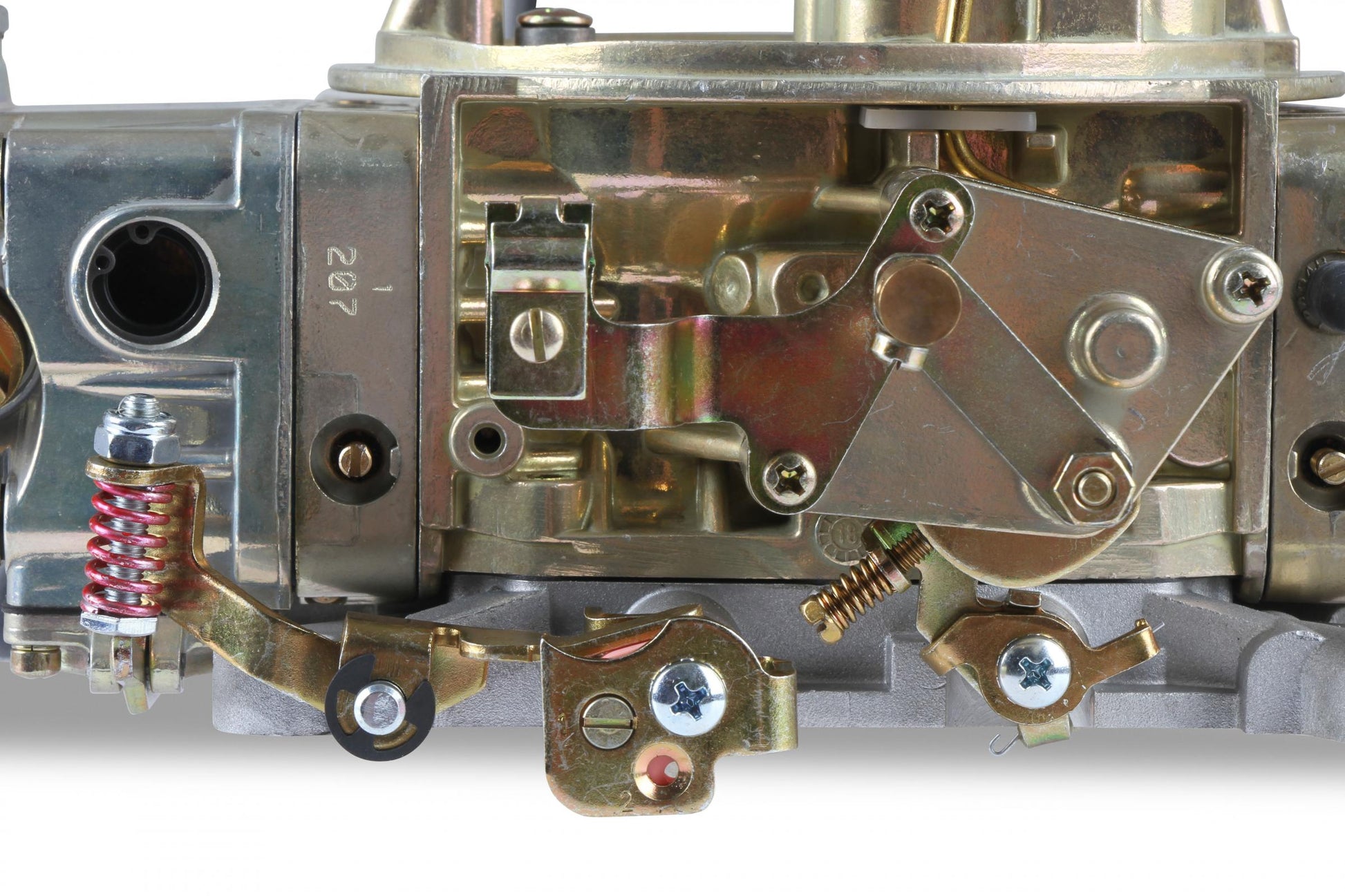 Double Pumper Carburetor 750 CFM 4150 Mechanical Secondaries Gold Dichromate Gasoline Holley-4