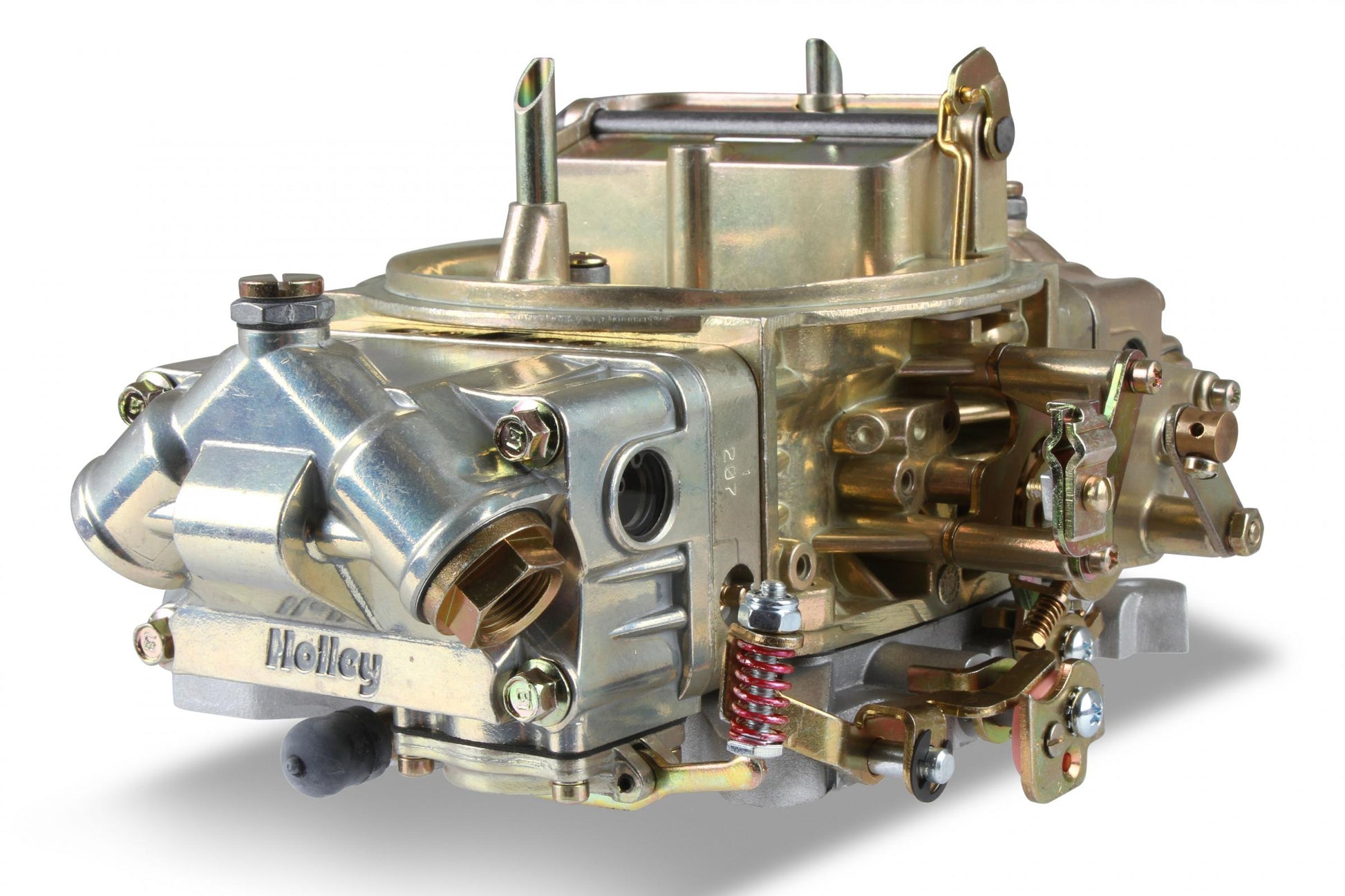 Double Pumper Carburetor 850 CFM 4150 Mechanical Secondaries Gold Dichromate Gasoline Holley-4