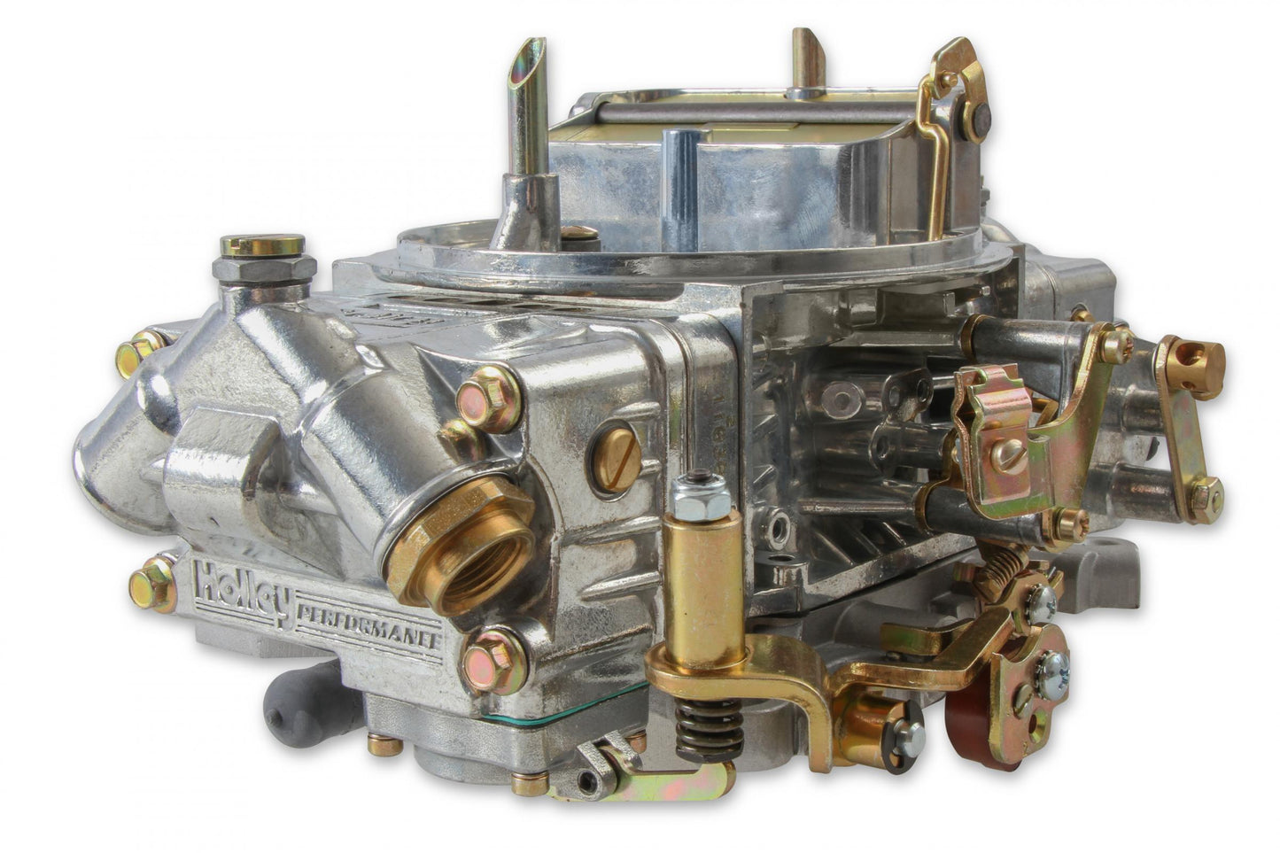Supercharger Double Pumper Carburetor Draw-Thru 750 CFM 4150 Mechanical Secondaries Shiny Gasoline Holley-4