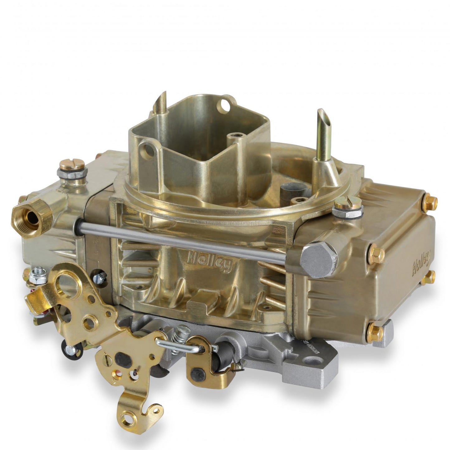 Tunnel Ram Carburetor 450 CFM 4160 Mechanical Secondaries Gold Dichromate Gasoline Holley-1