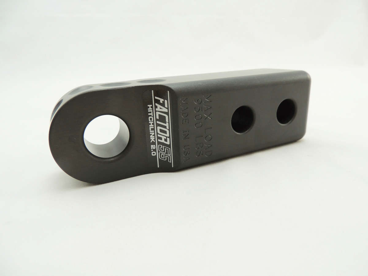 Factor 55 HitchLink 1.25-2.5 Reciever Shackle Mount 1.25 Inch Receivers Anodized Gray Factor 55