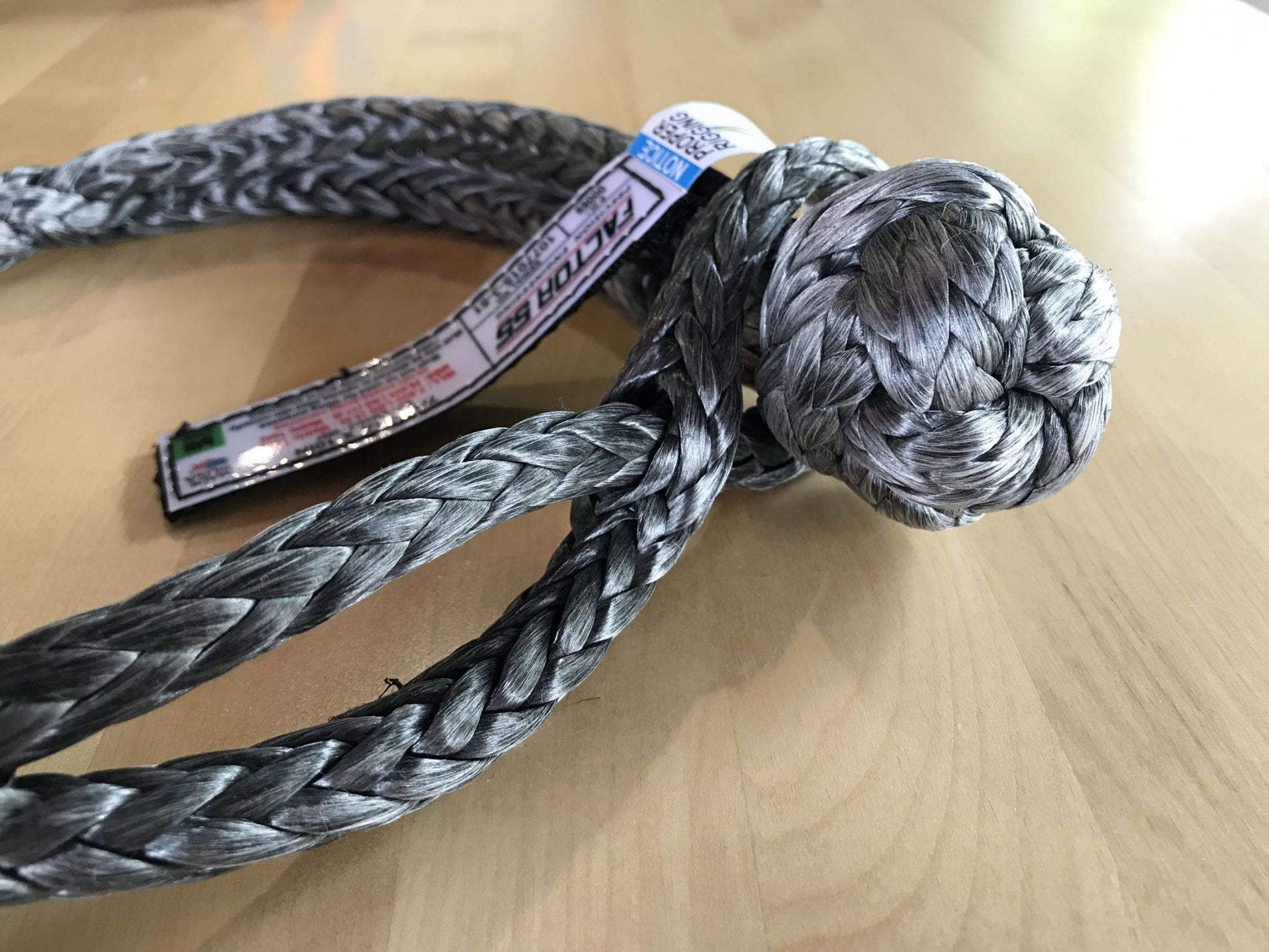 10 Inch Soft Shackle 7/16 Diameter Standard Duty Gray Factor 55-3