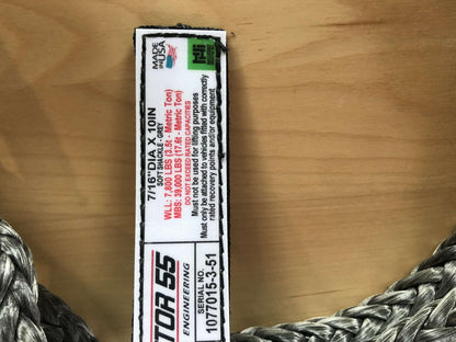 10 Inch Soft Shackle 7/16 Diameter Standard Duty Gray Factor 55-5