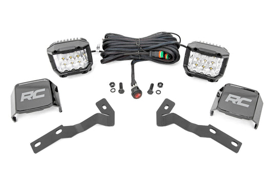 LED Light Kit | Ditch Mount |  3" OSRAM | Wide | Toyota Tacoma 2WD/4WD (16-23) Rough Country