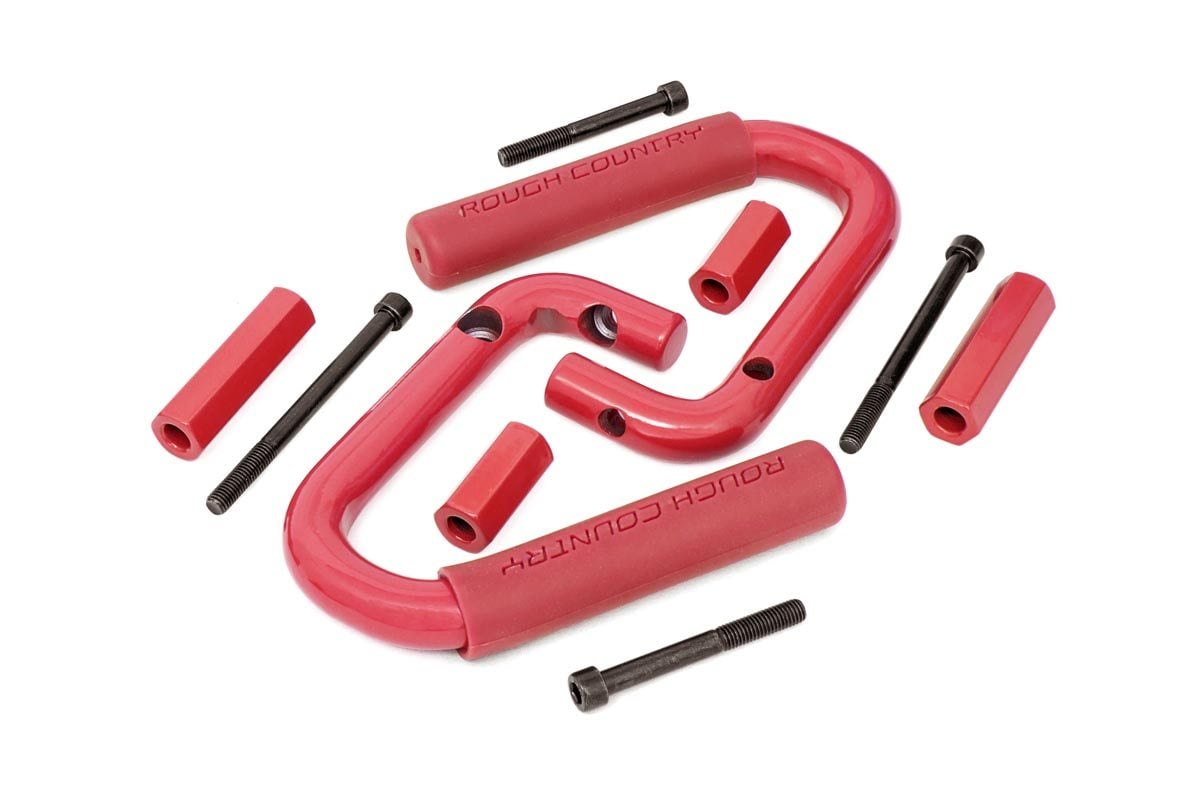 Grab Handles | Steel | Front | Red | Jeep Wrangler JK/Wrangler Unlimited (07-18) Rough Country