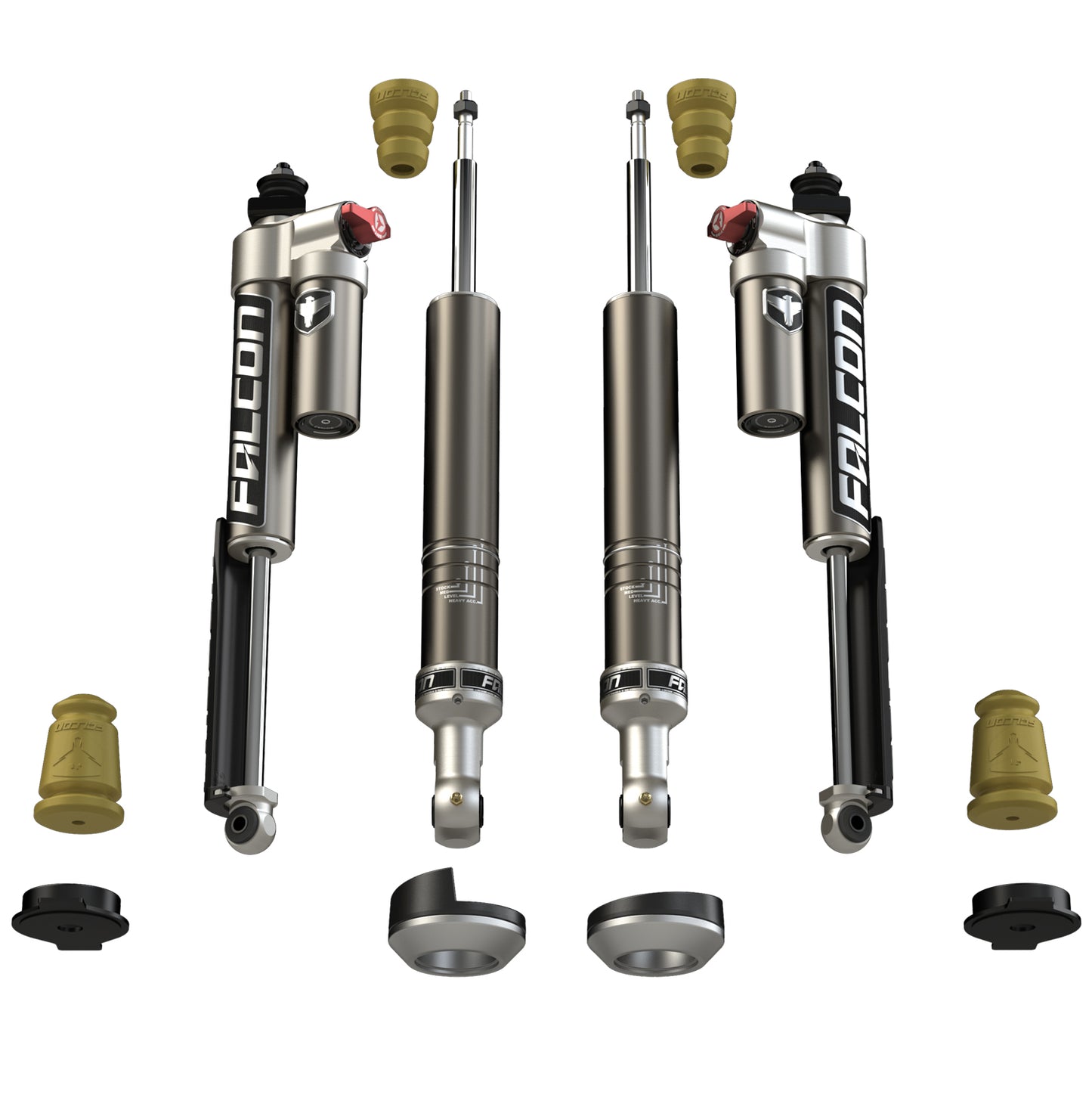 2005+ Toyota Tacoma 2.25 Inch Sport Tow/Haul Shock Leveling System Falcon Shocks