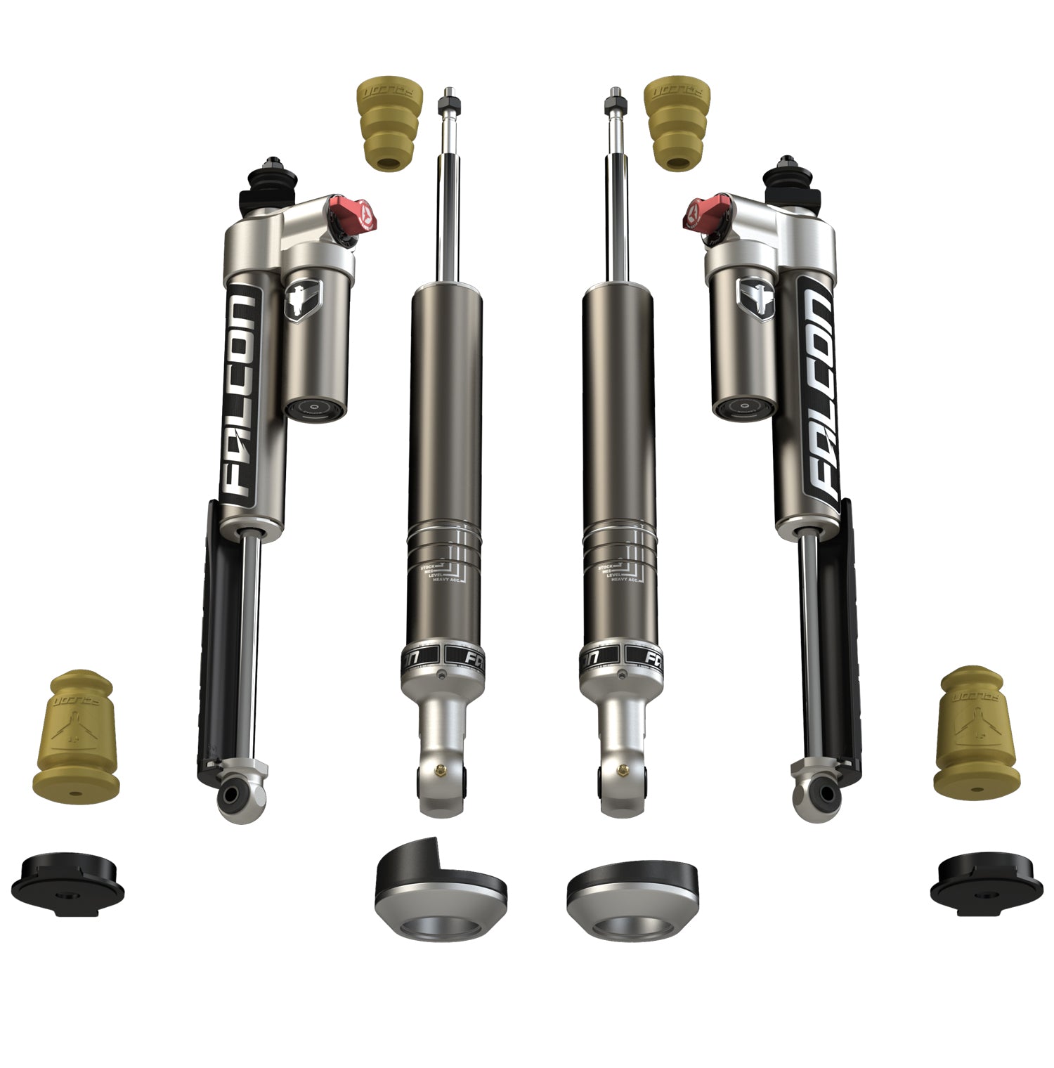 2005+ Toyota Tacoma 2.25 Inch Sport Tow/Haul Shock Leveling System Falcon Shocks