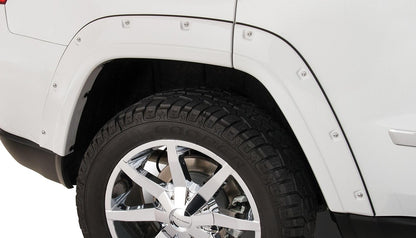 Black Pocket/Rivet Style Smooth Finish Rear Fender Flares For 2011-2016 Jeep Grand Cherokee (Excludes SRT8) Bushwacker