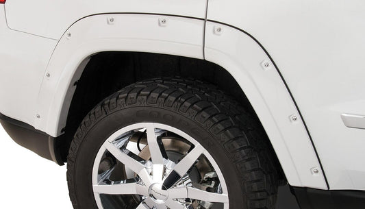 Black Pocket/Rivet Style Smooth Finish Rear Fender Flares For 2011-2016 Jeep Grand Cherokee (Excludes SRT8) Bushwacker