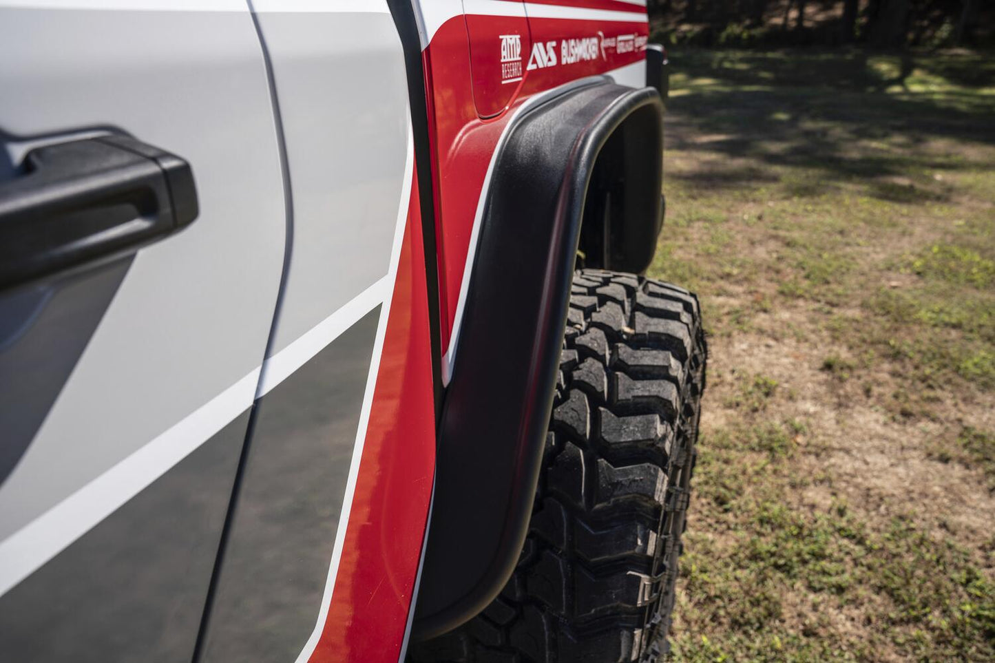 Black Jeep Flat Style Textured Finish Rear Fender Flares For 2020-2022 Jeep Gladiator Bushwacker