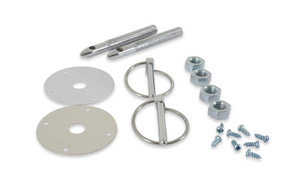 Hood & Deck Pinning Kits With Screw-On Scuff Plates Hood Pins with Torsion Clips Mr Gasket-1