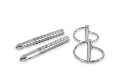 Hood & Deck Pinning Kits With Screw-On Scuff Plates Hood Pins with Torsion Clips Mr Gasket-4