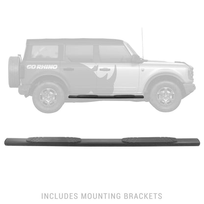 4 Inch 1000 Series SideSteps & Bracket Kit Textured Black 2021-2025 Ford Bronco Go Rhino-2