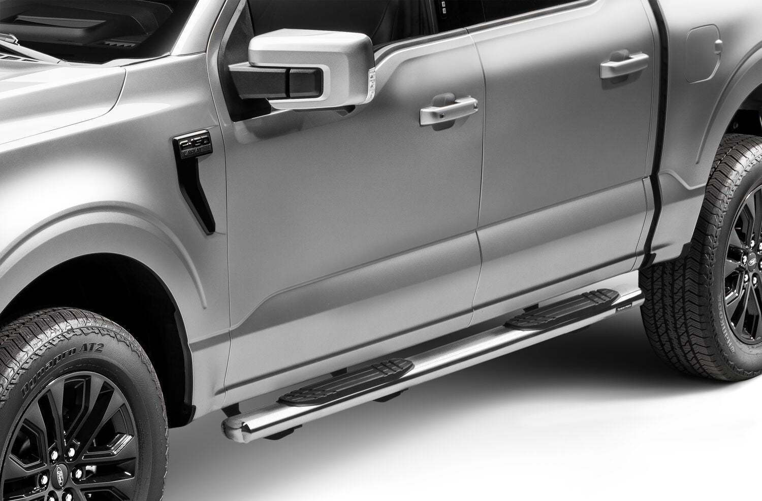 4 Inch 1000 Series SideSteps & Bracket Kit Stainless Steel 2015-2026 Ford F-150/ F-250/F-350 Go Rhino-6