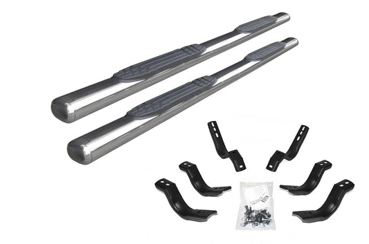 4 Inch 1000 Series SideSteps & Bracket Kit Stainless Steel 2005-2026 Nissan Frontier Go Rhino