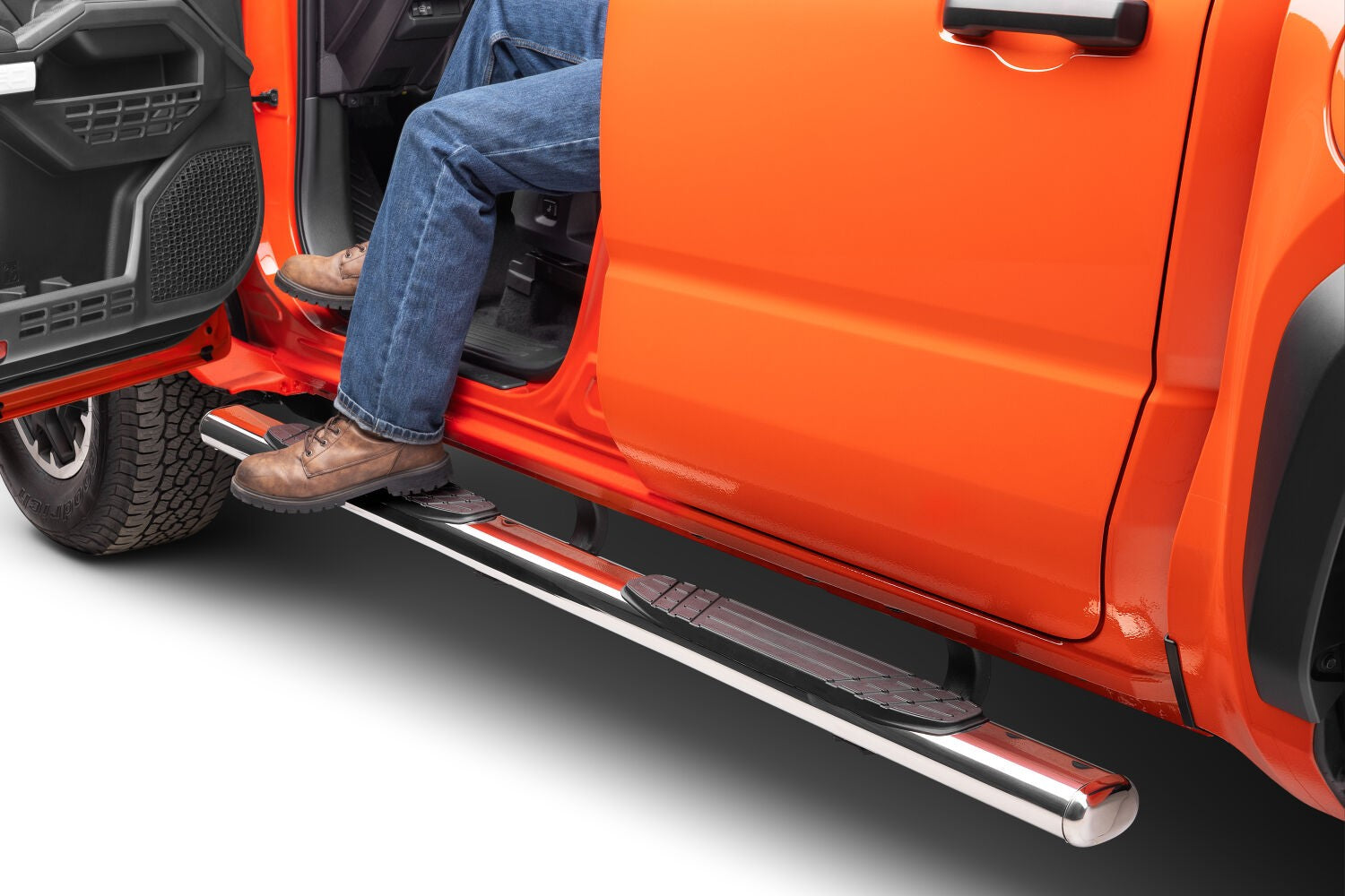 4 Inch 1000 Series SideSteps & Bracket Kit Stainless Steel 2024-2026 Toyota Tacoma Go Rhino-4
